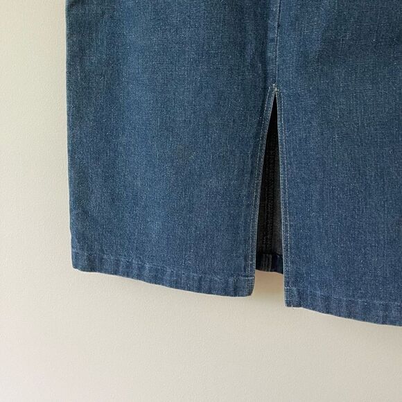 DeeCee Women's High Waisted Middle Slit Blue Denim Midi Skirt Size 7/8 - Picture 6 of 8